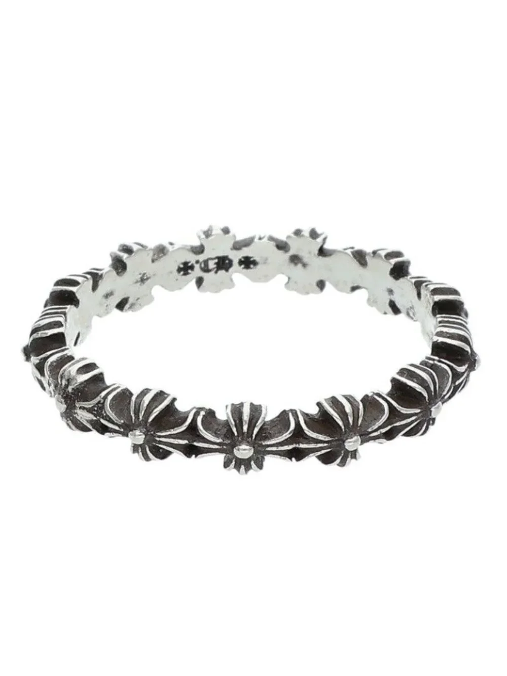 Chrome Hearts Tiny CH Pls Band Ech Plus Silver Ring